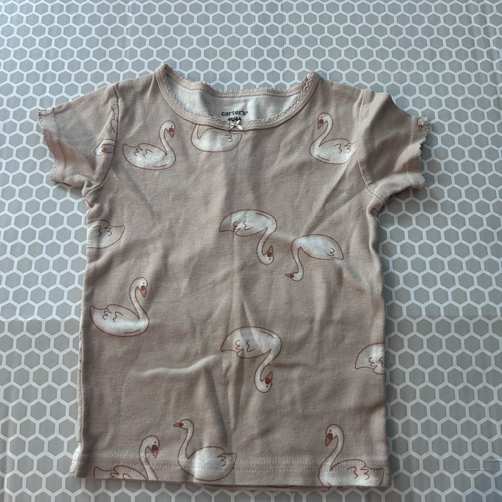 Carter's Swan Print Pajama Set - Light Pink - Picture 2 of 6
